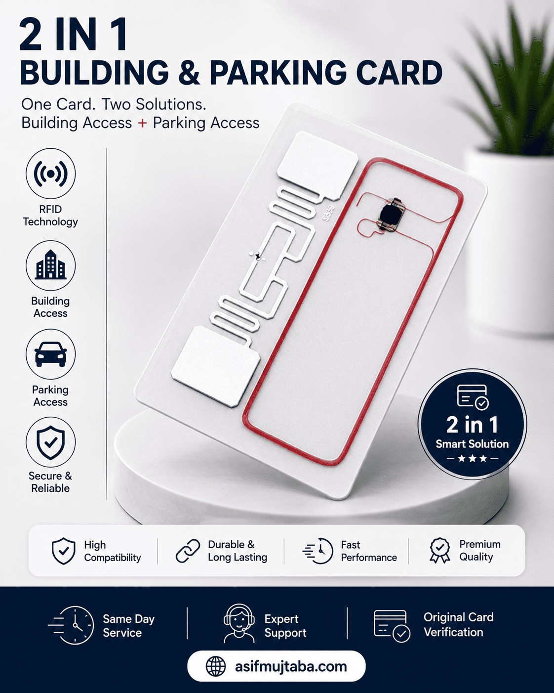 2 in 1 building parking card Dubai